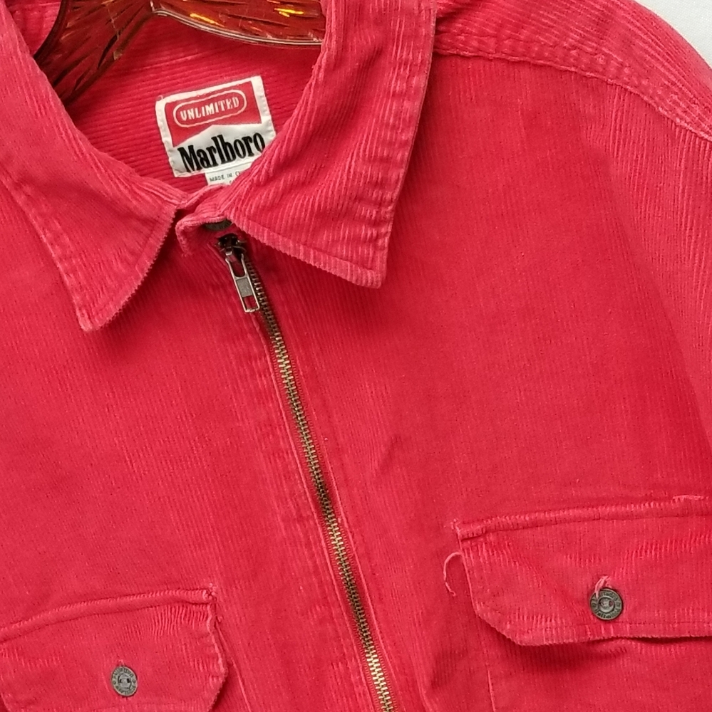 90s Marlboro Unlimited corduroy quarter zip shirt
